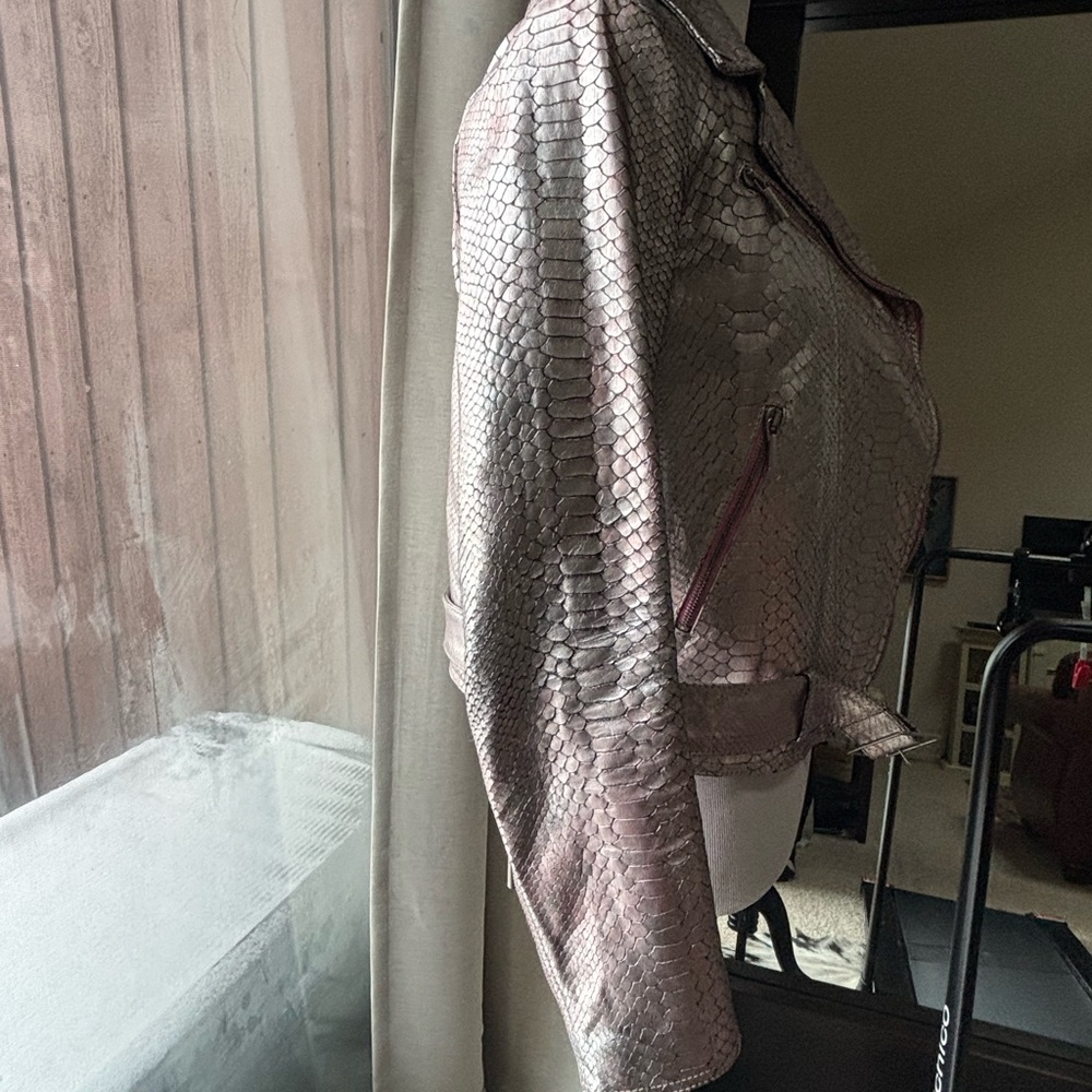 ✨DARE TO DAZZLE: THE BLUMARINE SILVER MOTO JACKET ✨ - Picture 3 of 7